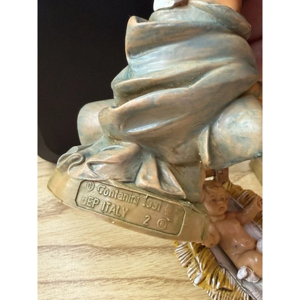 Vintage Fontanini Nativity Set Holy Family Mary Joseph Baby Jesus Manger